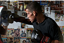 NEW YORK, NY - MAY 02:  Nate Diaz works out for the fans and media during the UFC on FOX open workouts at Church Street Boxing Gym on May 2, 2012 in New York City.  (Photo by Josh Hedges/Zuffa LLC/Zuffa LLC via Getty Images)