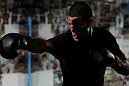 NEW YORK, NY - MAY 02:  Nate Diaz works out for the fans and media during the UFC on FOX open workouts at Church Street Boxing Gym on May 2, 2012 in New York City.  (Photo by Josh Hedges/Zuffa LLC/Zuffa LLC via Getty Images)