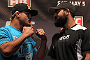 NEW YORK, NY - MAY 03:  (L-R) Opponents Josh Koscheck and Johny Hendricks face off during the UFC on FOX pre-fight press conference at Beacon Theatre on May 3, 2012 in New York City.  (Photo by Josh Hedges/Zuffa LLC/Zuffa LLC via Getty Images)