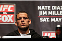NEW YORK, NY - MAY 03:  Nate Diaz attends the UFC on FOX pre-fight press conference at Beacon Theatre on May 3, 2012 in New York City.  (Photo by Josh Hedges/Zuffa LLC/Zuffa LLC via Getty Images)