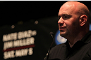 NEW YORK, NY - MAY 03:  UFC President Dana White attends the UFC on FOX pre-fight press conference at Beacon Theatre on May 3, 2012 in New York City.  (Photo by Josh Hedges/Zuffa LLC/Zuffa LLC via Getty Images)