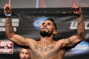 FAIRFAX, VA - MAY 14:  Francisco Rivera makes weight during the UFC on Fuel TV official weigh in at Patriot Center on May 14, 2012 in Fairfax, Virginia.  (Photo by Josh Hedges/Zuffa LLC/Zuffa LLC via Getty Images)