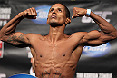 FAIRFAX, VA - MAY 14:  Johnny Eduardo makes weight during the UFC on Fuel TV official weigh in at Patriot Center on May 14, 2012 in Fairfax, Virginia.  (Photo by Josh Hedges/Zuffa LLC/Zuffa LLC via Getty Images)