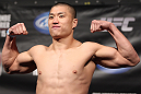FAIRFAX, VA - MAY 14:  Dongi Yang makes weight during the UFC on Fuel TV official weigh in at Patriot Center on May 14, 2012 in Fairfax, Virginia.  (Photo by Josh Hedges/Zuffa LLC/Zuffa LLC via Getty Images)