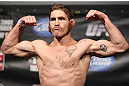 FAIRFAX, VA - MAY 14:  Tom Lawlor makes weight during the UFC on Fuel TV official weigh in at Patriot Center on May 14, 2012 in Fairfax, Virginia.  (Photo by Josh Hedges/Zuffa LLC/Zuffa LLC via Getty Images)