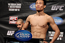 FAIRFAX, VA - MAY 14:  "The Korean Zombie" Chan Sung Jung makes weight during the UFC on Fuel TV official weigh in at Patriot Center on May 14, 2012 in Fairfax, Virginia.  (Photo by Josh Hedges/Zuffa LLC/Zuffa LLC via Getty Images)
