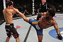 FAIRFAX, VA - MAY 15:  (R-L) Francisco Rivera kicks Alex Soto in a bantamweight bout during the UFC on Fuel TV event at Patriot Center on May 15, 2012 in Fairfax, Virginia.  (Photo by Josh Hedges/Zuffa LLC/Zuffa LLC via Getty Images)