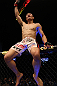 FAIRFAX, VA - MAY 15:  "The Korean Zombie" Chan Sung Jung reacts after defeating Dustin Poirier in a featherweight bout during the UFC on Fuel TV event at Patriot Center on May 15, 2012 in Fairfax, Virginia.  (Photo by Josh Hedges/Zuffa LLC/Zuffa LLC via Getty Images)