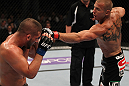 FAIRFAX, VA - MAY 15:  (R-L) Donald "Cowboy" Cerrone punches Jeremy Stephens in a lightweight bout during the UFC on Fuel TV event at Patriot Center on May 15, 2012 in Fairfax, Virginia.  (Photo by Josh Hedges/Zuffa LLC/Zuffa LLC via Getty Images)