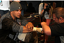 LAS VEGAS, NV - MAY 23:   Frank Mir works out for the media and fans during the UFC 146 Open Workouts at MGM Grand on May 23, 2012 in Las Vegas, Nevada.  (Photo by Josh Hedges/Zuffa LLC/Zuffa LLC via Getty Images)