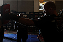 LAS VEGAS, NV - MAY 23:   Dave Herman works out for the media and fans during the UFC 146 Open Workouts at MGM Grand on May 23, 2012 in Las Vegas, Nevada.  (Photo by Josh Hedges/Zuffa LLC/Zuffa LLC via Getty Images)