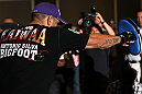 LAS VEGAS, NV - MAY 23:   Antonio "Big Foot" Silva works out for the media and fans during the UFC 146 Open Workouts at MGM Grand on May 23, 2012 in Las Vegas, Nevada.  (Photo by Josh Hedges/Zuffa LLC/Zuffa LLC via Getty Images)