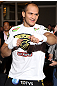 LAS VEGAS, NV - MAY 23:   UFC Heavyweight Champion Junior dos Santos works out for the media and fans during the UFC 146 Open Workouts at MGM Grand on May 23, 2012 in Las Vegas, Nevada.  (Photo by Josh Hedges/Zuffa LLC/Zuffa LLC via Getty Images)
