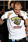 LAS VEGAS, NV - MAY 23:   UFC Heavyweight Champion Junior dos Santos works out for the media and fans during the UFC 146 Open Workouts at MGM Grand on May 23, 2012 in Las Vegas, Nevada.  (Photo by Josh Hedges/Zuffa LLC/Zuffa LLC via Getty Images)