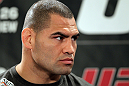 LAS VEGAS, NV - MAY 24:   Former UFC Heavyweight Champion Cain Velasquez attends the UFC 146 press conference at MGM Grand on May 24, 2012 in Las Vegas, Nevada.  (Photo by Josh Hedges/Zuffa LLC/Zuffa LLC via Getty Images)