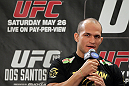 LAS VEGAS, NV - MAY 24:   UFC Heavyweight Champion Junior dos Santos attends the UFC 146 press conference at MGM Grand on May 24, 2012 in Las Vegas, Nevada.  (Photo by Josh Hedges/Zuffa LLC/Zuffa LLC via Getty Images)