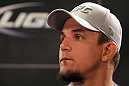 LAS VEGAS, NV - MAY 24:   Former UFC Heavyweight Champion Frank Mir attends the UFC 146 press conference at MGM Grand on May 24, 2012 in Las Vegas, Nevada.  (Photo by Josh Hedges/Zuffa LLC/Zuffa LLC via Getty Images)