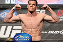 LAS VEGAS, NV - MAY 25:   CB Dollaway makes weight during the UFC 146 official weigh in at the MGM Grand Garden Arena on May 25, 2012 in Las Vegas, Nevada.  (Photo by Josh Hedges/Zuffa LLC/Zuffa LLC via Getty Images)