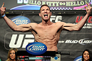 LAS VEGAS, NV - MAY 25:   Jason "Mayhem" Miller makes weight during the UFC 146 official weigh in at the MGM Grand Garden Arena on May 25, 2012 in Las Vegas, Nevada.  (Photo by Josh Hedges/Zuffa LLC/Zuffa LLC via Getty Images)