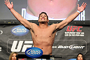 LAS VEGAS, NV - MAY 25:   Shane Del Rosario makes weight during the UFC 146 official weigh in at the MGM Grand Garden Arena on May 25, 2012 in Las Vegas, Nevada.  (Photo by Josh Hedges/Zuffa LLC/Zuffa LLC via Getty Images)