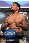LAS VEGAS, NV - MAY 25:   Frank Mir makes weight ahead of his Heavyweight Championship bout against Junior dos Santos during the UFC 146 official weigh in at the MGM Grand Garden Arena on May 25, 2012 in Las Vegas, Nevada.  (Photo by Josh Hedges/Zuffa LLC/Zuffa LLC via Getty Images)