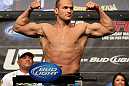LAS VEGAS, NV - MAY 25:   UFC Heavyweight Champion Junior dos Santos makes weight ahead of his title defense against Frank Mir during the UFC 146 official weigh in at the MGM Grand Garden Arena on May 25, 2012 in Las Vegas, Nevada.  (Photo by Josh Hedges/Zuffa LLC/Zuffa LLC via Getty Images)