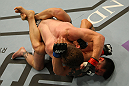 LAS VEGAS, NV - MAY 26:  Mike Brown (top) punches Daniel Pineda on the ground during a featherweight bout at UFC 146 at MGM Grand Garden Arena on May 26, 2012 in Las Vegas, Nevada.  (Photo by Donald Miralle/Zuffa LLC/Zuffa LLC via Getty Images)