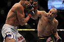 LAS VEGAS, NV - MAY 26:  Glover Teixeira (right) punches Kyle Kingsbury during a light heavyweight bout at UFC 146 at MGM Grand Garden Arena on May 26, 2012 in Las Vegas, Nevada.  (Photo by Josh Hedges/Zuffa LLC/Zuffa LLC via Getty Images)