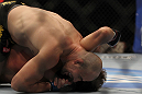 LAS VEGAS, NV - MAY 26:  Glover Teixeira attempts to submit Kyle Kingsbury during a light heavyweight bout at UFC 146 at MGM Grand Garden Arena on May 26, 2012 in Las Vegas, Nevada.  (Photo by Josh Hedges/Zuffa LLC/Zuffa LLC via Getty Images)