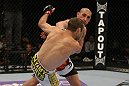 LAS VEGAS, NV - MAY 26:  Paul Sass punches Jacob Volkmann during a welterweight bout at UFC 146 at MGM Grand Garden Arena on May 26, 2012 in Las Vegas, Nevada.  (Photo by Donald Miralle/Zuffa LLC/Zuffa LLC via Getty Images)