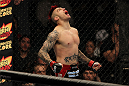 LAS VEGAS, NV - MAY 26:  Dan Hardy reacts to his knockout win over Duane Ludwig during a welterweight bout at UFC 146 at MGM Grand Garden Arena on May 26, 2012 in Las Vegas, Nevada.  (Photo by Josh Hedges/Zuffa LLC/Zuffa LLC via Getty Images)