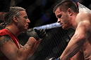LAS VEGAS, NV - MAY 26:  CB Dollaway (right) receives instructions from his teammate during a middleweight bout at UFC 146 at MGM Grand Garden Arena on May 26, 2012 in Las Vegas, Nevada.  (Photo by Josh Hedges/Zuffa LLC/Zuffa LLC via Getty Images)