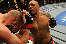LAS VEGAS, NV - MAY 26:  Lavar Johnson (R) punches Stefan Struve during a heavyweight bout at UFC 146 at MGM Grand Garden Arena on May 26, 2012 in Las Vegas, Nevada.  (Photo by Donald Miralle/Zuffa LLC/Zuffa LLC via Getty Images)