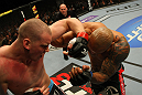 LAS VEGAS, NV - MAY 26:  Stefan Struve (L) punches Lavar Johnson during a heavyweight bout at UFC 146 at MGM Grand Garden Arena on May 26, 2012 in Las Vegas, Nevada.  (Photo by Donald Miralle/Zuffa LLC/Zuffa LLC via Getty Images)