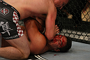 LAS VEGAS, NV - MAY 26:  Stipe Miocic (top) elbows Shane Del Rosario during a heavyweight bout at UFC 146 at MGM Grand Garden Arena on May 26, 2012 in Las Vegas, Nevada.  (Photo by Donald Miralle/Zuffa LLC/Zuffa LLC via Getty Images)