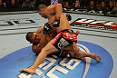 LAS VEGAS, NV - MAY 26:  Cain Velasquez (top) punches Antonio Silva during a heavyweight bout at UFC 146 at MGM Grand Garden Arena on May 26, 2012 in Las Vegas, Nevada.  (Photo by Donald Miralle/Zuffa LLC/Zuffa LLC via Getty Images)