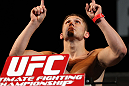 LAS VEGAS, NV - MAY 31:   Justin Lawrence makes weight during The Ultimate Fighter Live weigh in at the Palms Casino Resort on May 31, 2012 in Las Vegas, Nevada.  (Photo by Josh Hedges/Zuffa LLC/Zuffa LLC via Getty Images)  *** Local Caption *** Justin Lawrence