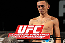 LAS VEGAS, NV - MAY 31:   Max Holloway makes weight during The Ultimate Fighter Live weigh in at the Palms Casino Resort on May 31, 2012 in Las Vegas, Nevada.  (Photo by Josh Hedges/Zuffa LLC/Zuffa LLC via Getty Images)  *** Local Caption *** Max Holloway