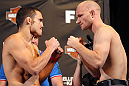 LAS VEGAS, NV - MAY 31:   (L-R) Opponents Jake Ellenberger and Martin Kampmann face off after making weight during The Ultimate Fighter Live weigh in at the Palms Casino Resort on May 31, 2012 in Las Vegas, Nevada.  (Photo by Josh Hedges/Zuffa LLC/Zuffa LLC via Getty Images)  *** Local Caption *** Jake Ellenberger; Martin Kampmann