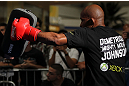 SUNRISE, FL - JUNE 06:   Demetrious Johnson works out for fans and media during the UFC open workouts at Sawgrass Mills Mall on June 6, 2012 in Sunrise, Florida.  (Photo by Josh Hedges/Zuffa LLC/Zuffa LLC via Getty Images)