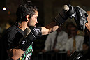 SUNRISE, FL - JUNE 06:   Ian McCall works out for fans and media during the UFC open workouts at Sawgrass Mills Mall on June 6, 2012 in Sunrise, Florida.  (Photo by Josh Hedges/Zuffa LLC/Zuffa LLC via Getty Images)