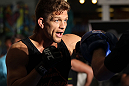 SUNRISE, FL - JUNE 06:   Mike Pyle works out for the fans and media during the UFC open workouts at Sawgrass Mills Mall on June 6, 2012 in Sunrise, Florida.  (Photo by Josh Hedges/Zuffa LLC/Zuffa LLC via Getty Images)