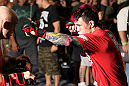 SUNRISE, FL - JUNE 06:   Scott Jorgensen works out for fans and media during the UFC open workouts at Sawgrass Mills Mall on June 6, 2012 in Sunrise, Florida.  (Photo by Josh Hedges/Zuffa LLC/Zuffa LLC via Getty Images)