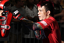 SUNRISE, FL - JUNE 06:   Scott Jorgensen works out for fans and media during the UFC open workouts at Sawgrass Mills Mall on June 6, 2012 in Sunrise, Florida.  (Photo by Josh Hedges/Zuffa LLC/Zuffa LLC via Getty Images)