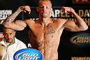 SUNRISE, FL - JUNE 07:   Dustin Pague makes weight during the UFC on FX 3 official weigh in at Bank Atlantic Center on June 7, 2012 in Sunrise, Florida.  (Photo by Josh Hedges/Zuffa LLC/Zuffa LLC via Getty Images)