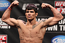 SUNRISE, FL - JUNE 07:   Erick Silva makes weight during the UFC on FX 3 official weigh in at Bank Atlantic Center on June 7, 2012 in Sunrise, Florida.  (Photo by Josh Hedges/Zuffa LLC/Zuffa LLC via Getty Images)