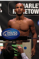 SUNRISE, FL - JUNE 07:   Demetrious Johnson makes weight during the UFC on FX 3 official weigh in at Bank Atlantic Center on June 7, 2012 in Sunrise, Florida.  (Photo by Josh Hedges/Zuffa LLC/Zuffa LLC via Getty Images)