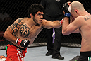 SUNRISE, FL - JUNE 08:   (L-R) Henry Martinez punches Bernardo Magalhaes in Lightweight bout during the UFC on FX 3 event at Bank Atlantic Center on June 8, 2012 in Sunrise, Florida.  (Photo by Josh Hedges/Zuffa LLC/Zuffa LLC via Getty Images)