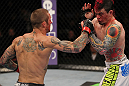 SUNRISE, FL - JUNE 08:   (L-R) Eddie Wineland punches Scott Jorgensen in a Bantamweight bout during the UFC on FX 3 event at Bank Atlantic Center on June 8, 2012 in Sunrise, Florida.  (Photo by Josh Hedges/Zuffa LLC/Zuffa LLC via Getty Images)