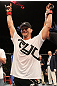 SUNRISE, FL - JUNE 08:   Mike Pyle celebrates after knocking out Josh Neer in a Welterweight bout during the UFC on FX 3 event at Bank Atlantic Center on June 8, 2012 in Sunrise, Florida.  (Photo by Josh Hedges/Zuffa LLC/Zuffa LLC via Getty Images)